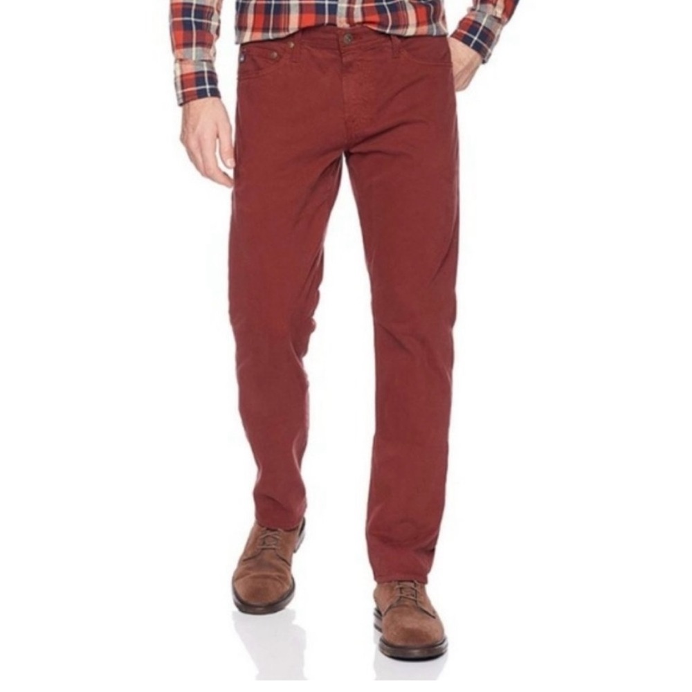 AG Adriano Goldschmied Graduate Tailored Leg Size 40x32 Burgundy Jeans Denim